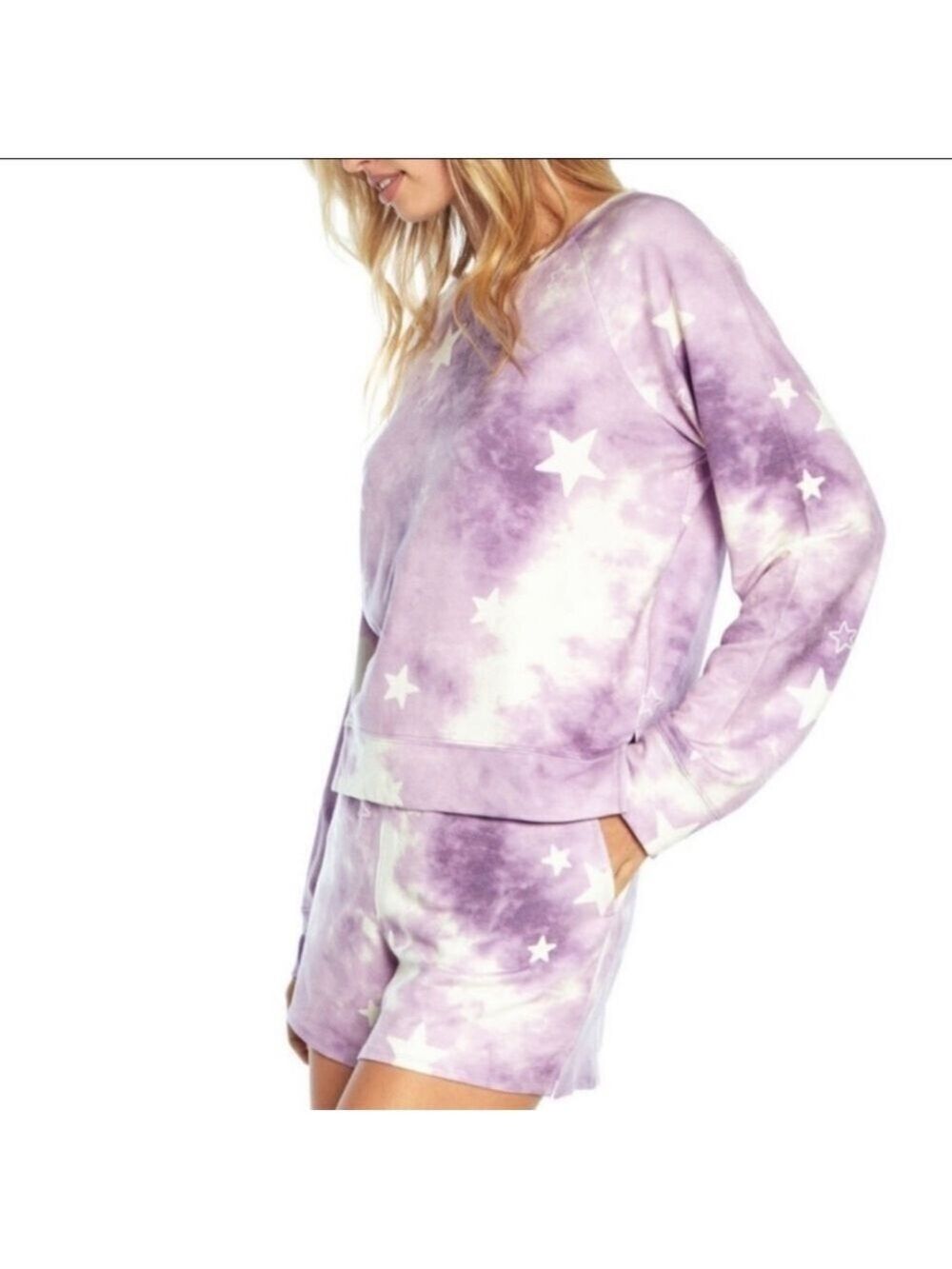 WILD Fox Purple Tie Dye Stars Sweatshirt